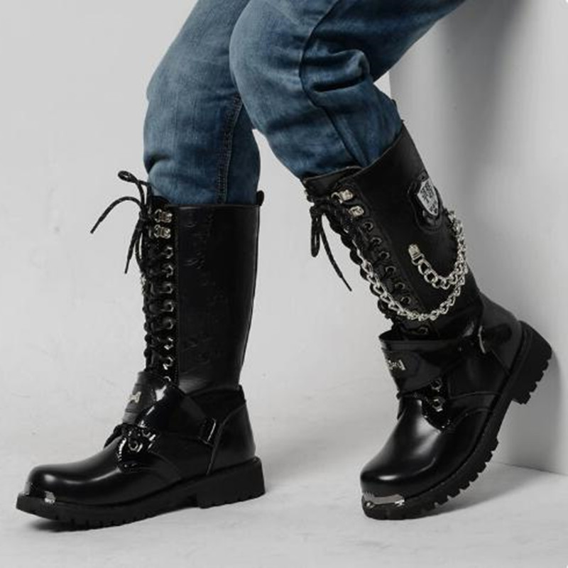 Steel Chain - Botas de Motocicleta de Lujo para