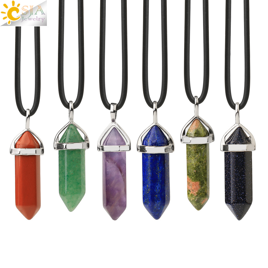 Xcm Chain - CSJA-collares de cristal con gema Natural,