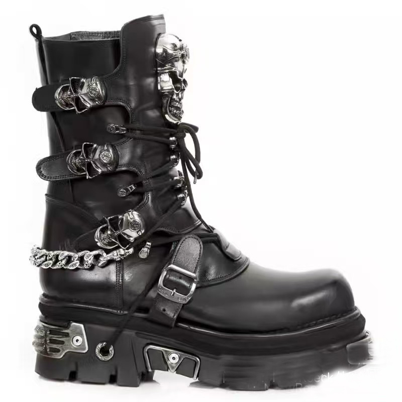 Botas de moto de cuero genuino - Motorcycle Chain reseña y precio