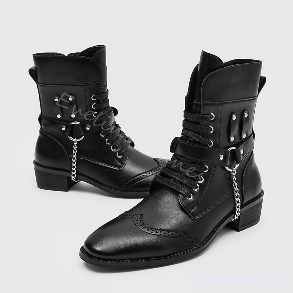 Botas de combate de cuero para - Motorcycle Chain reseña y precio